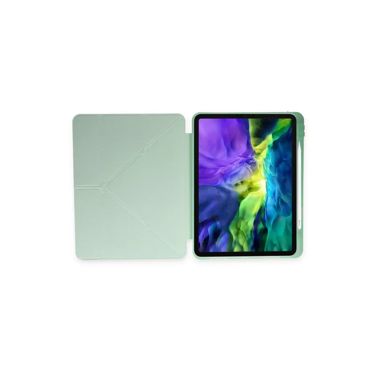 Apple iPad 10.2 (8.nesil) Kılıf Kalemlikli Mars Tablet Kılıfı - Açık Yeşil görsel 5