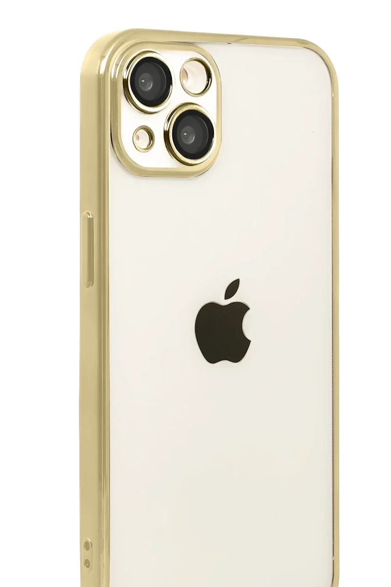 Apple iPhone 15 Razer Lensli Silikon - Gold görsel 2