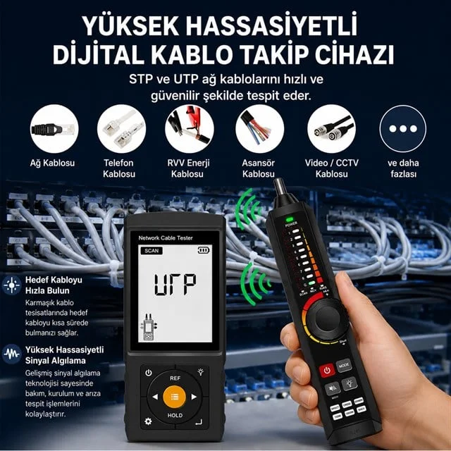Novacom NVC-LT300S 3’’ Lcd Ekranlı Tdr Metraj - Pse Voltaj - Fiber Optik Kablo Test Cihazı görsel 2