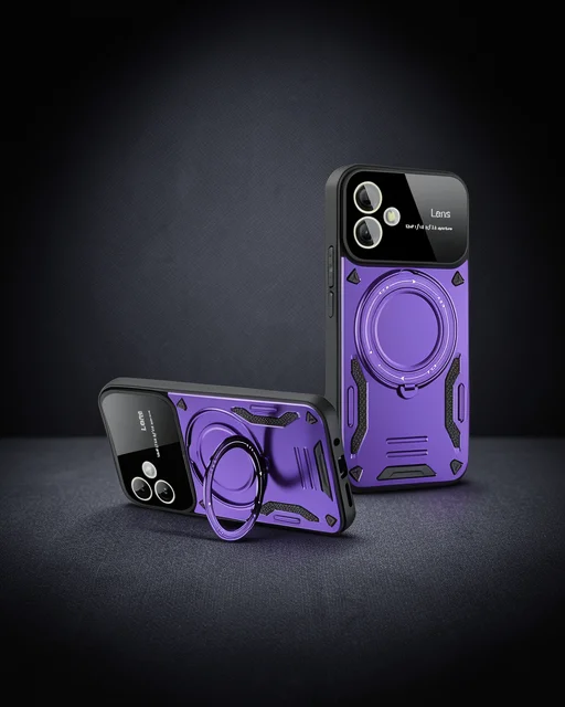Samsung Galaxy A06 Kılıf Joy Lens Standlı Kapak - Mor