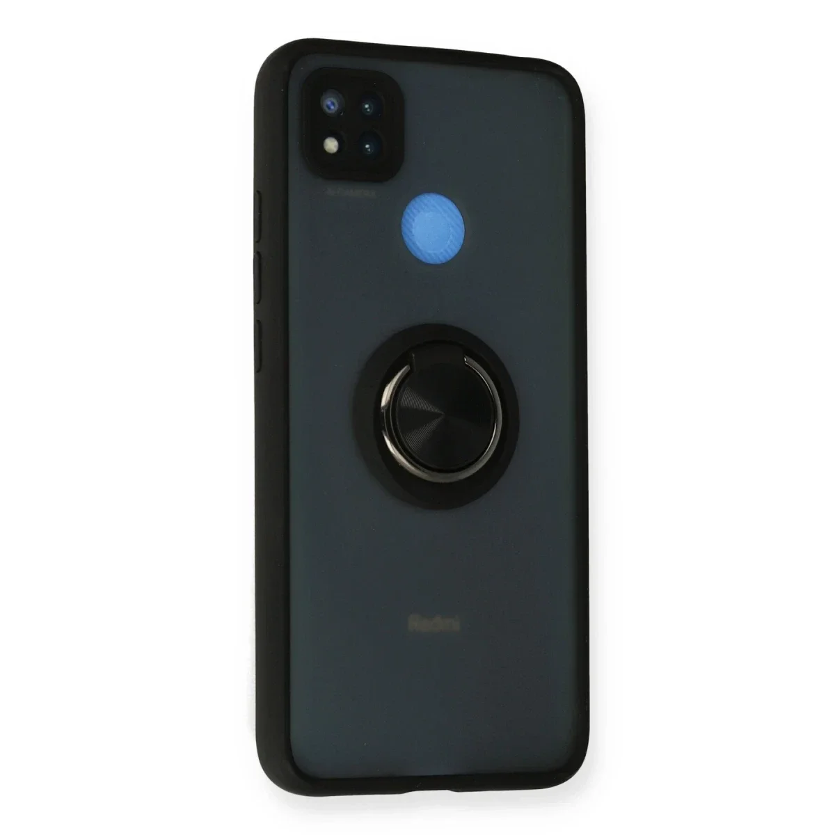 Xiaomi Redmi 9C Kılıf Montreal Yüzüklü Silikon Kapak - Siyah görsel 2