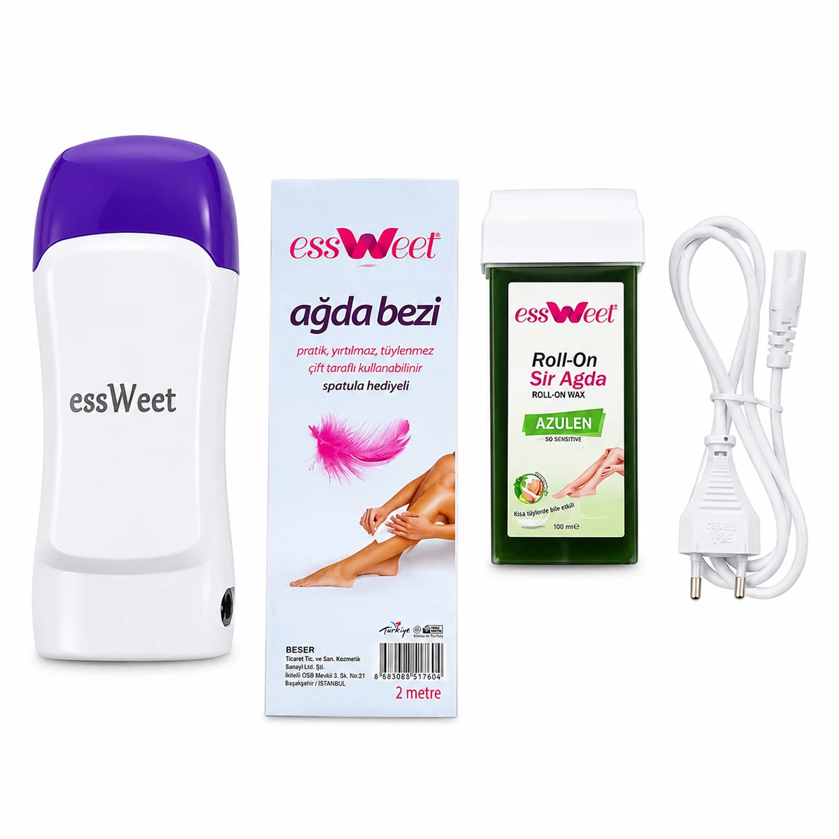 Isıtıcılı Roll-On Ağda Seti 100 ml + 2 m Ağda Bezi görsel 2