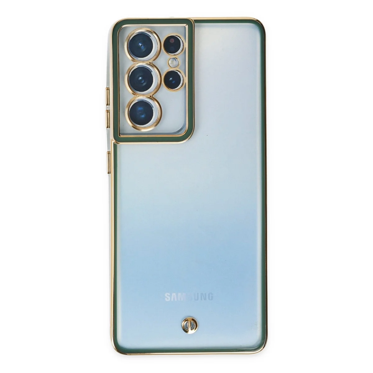 Samsung Galaxy S21 Ultra Kılıf Liva Lens Silikon - Yeşil görsel 2