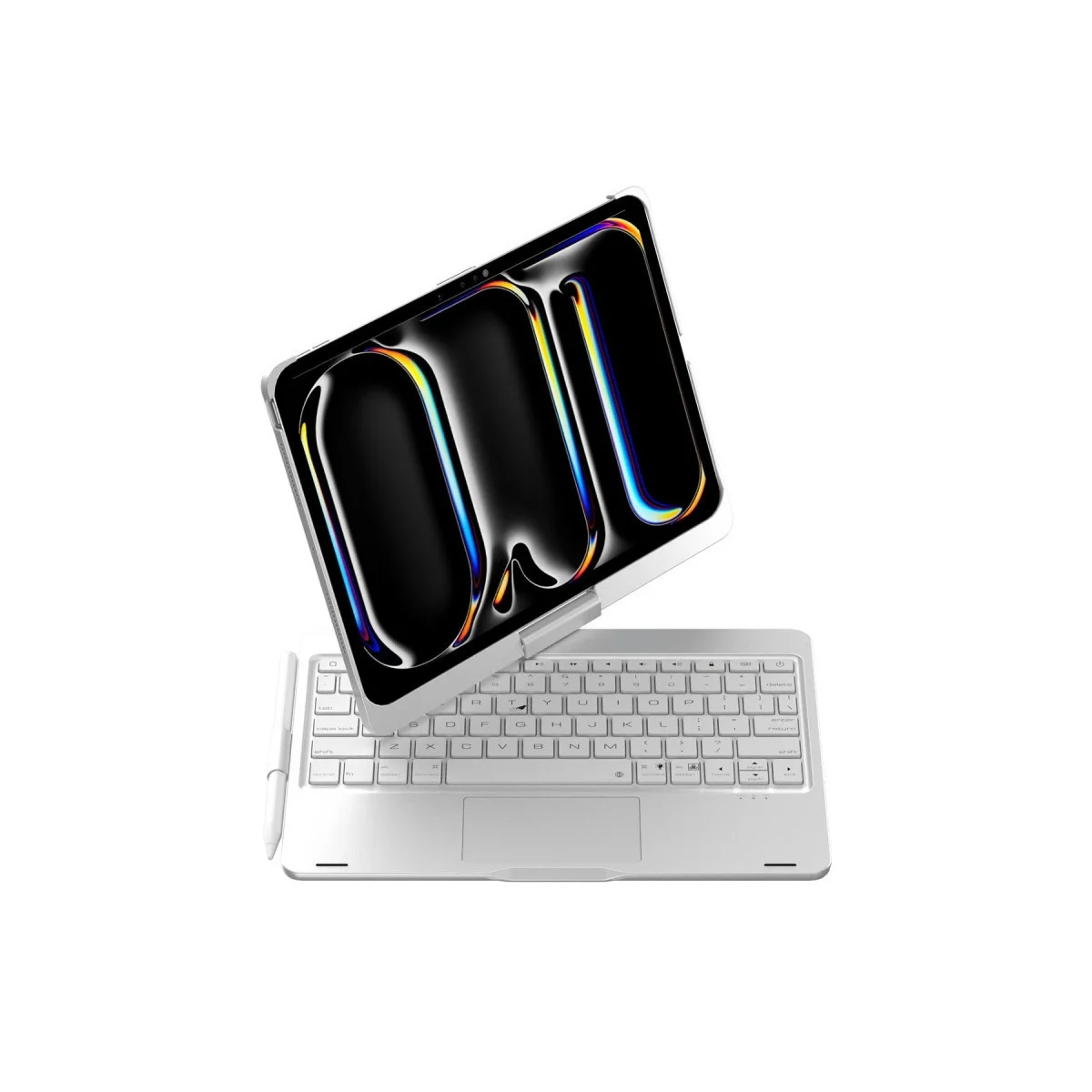 Apple İpad Pro 11 (2024) F11 Ats Kılıf Magic Dönen Klavyeli Tablet Kılıf - Gümüş görsel 5
