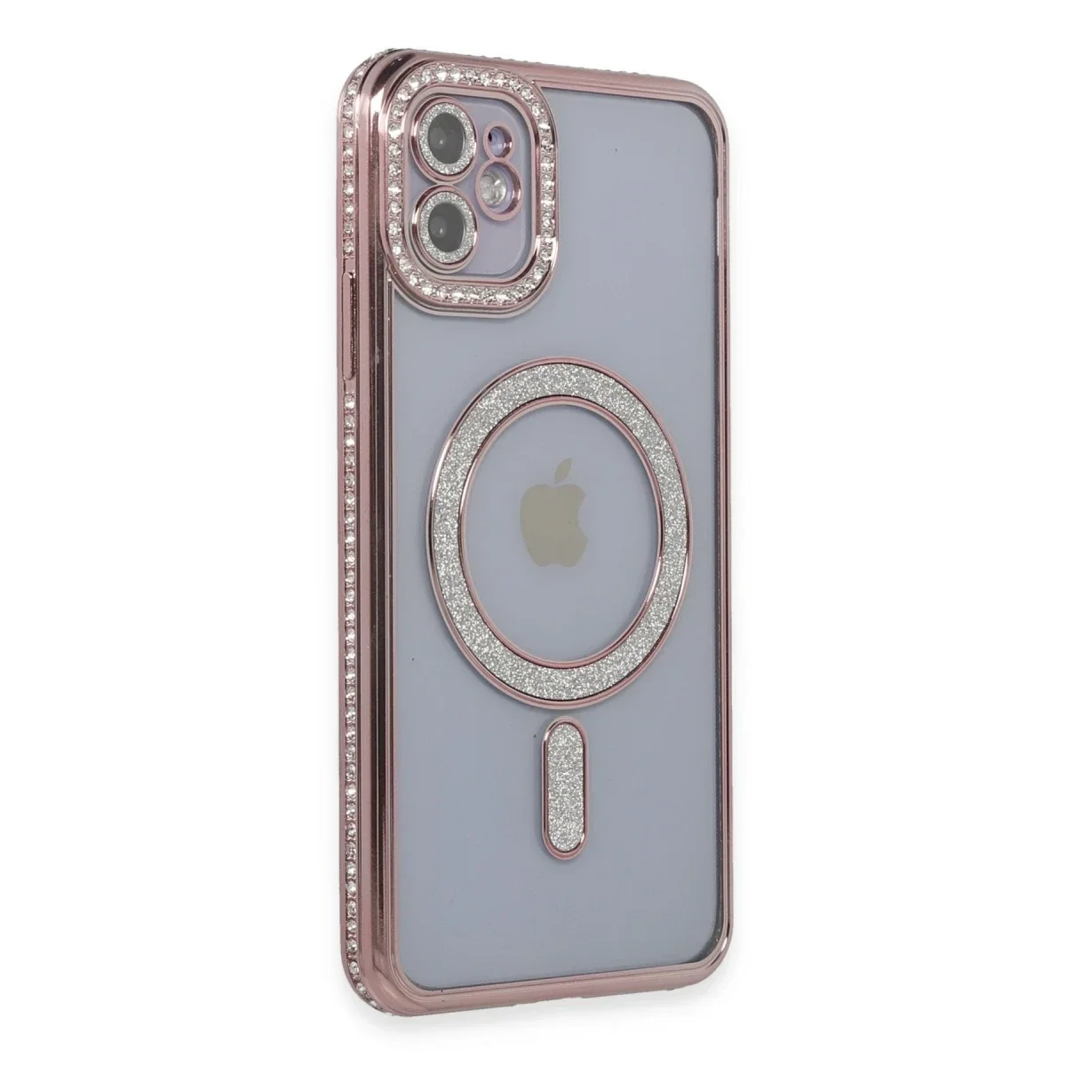Apple iPhone 11 Kılıf Joke Simli Magneticsafe Kılıf - Pembe