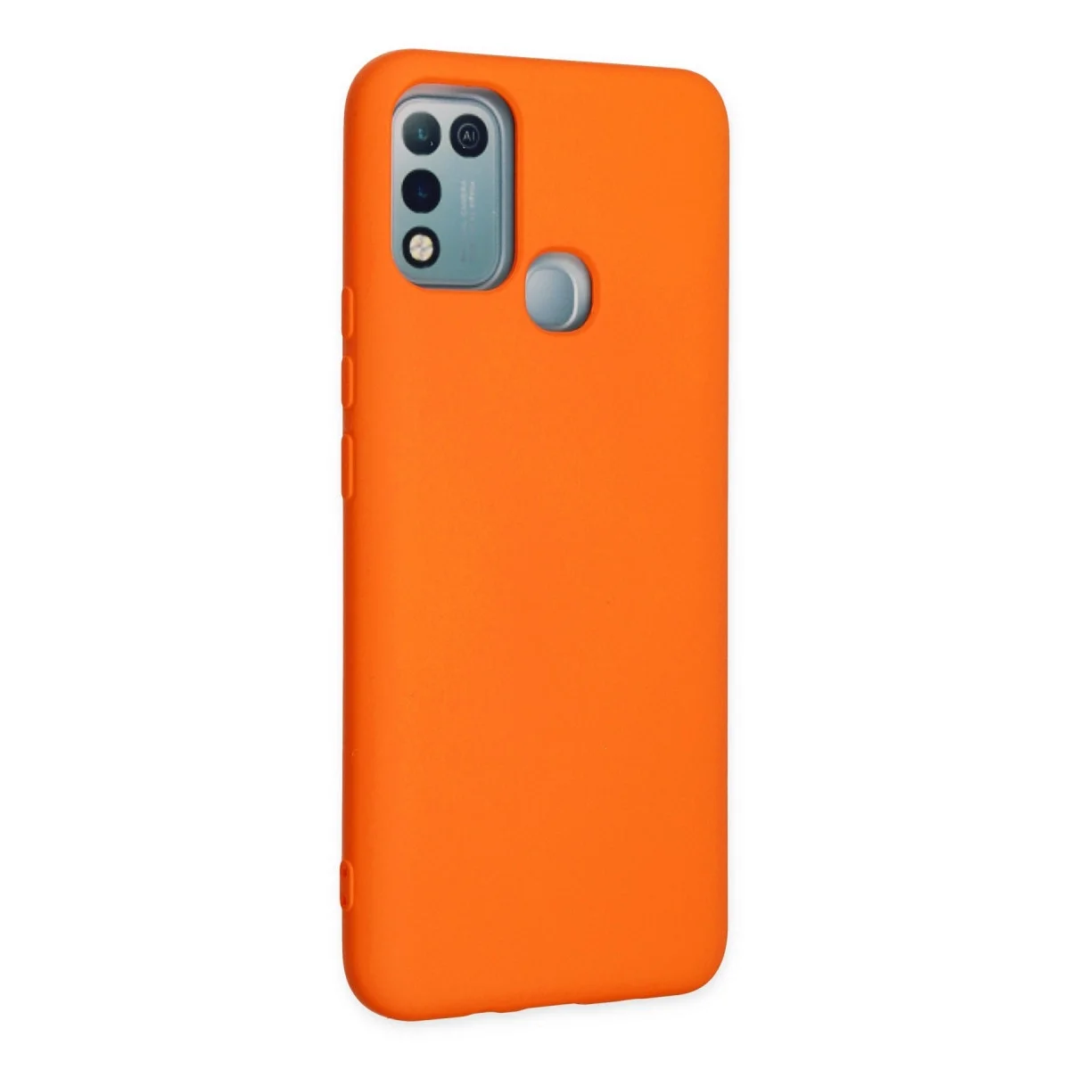 İnfinix Hot 10 Play Kılıf Nano İçi Kadife Silikon - Turuncu görsel 2