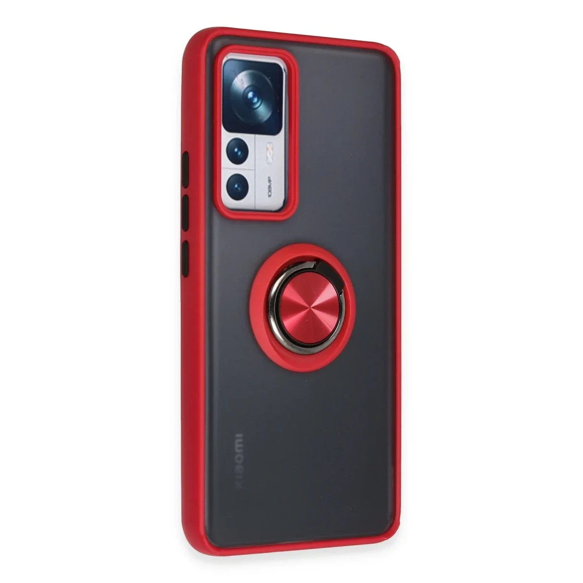 Xiaomi Mi 12T Pro Kılıf Montreal Yüzüklü Silikon Kapak - Kırmızı görsel 2