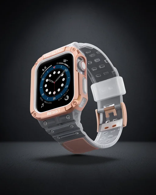 Apple Watch 42mm Kr401 Silikon Kordon (saat Değildir) - Beyaz-rose