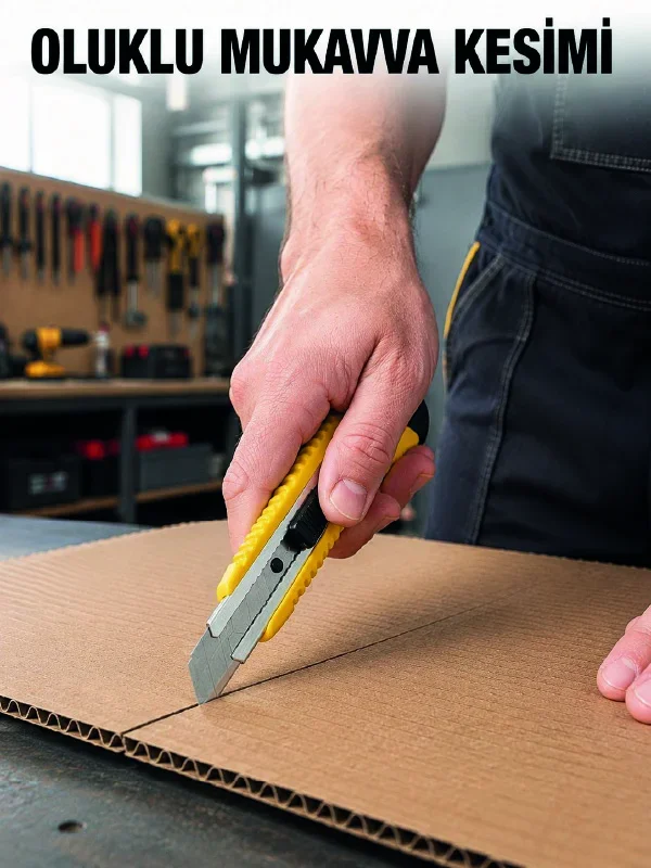Metal Gövdeli 5’li Falçata Seti Profesyonel Maket Bıçağı Karton Koli Kesici