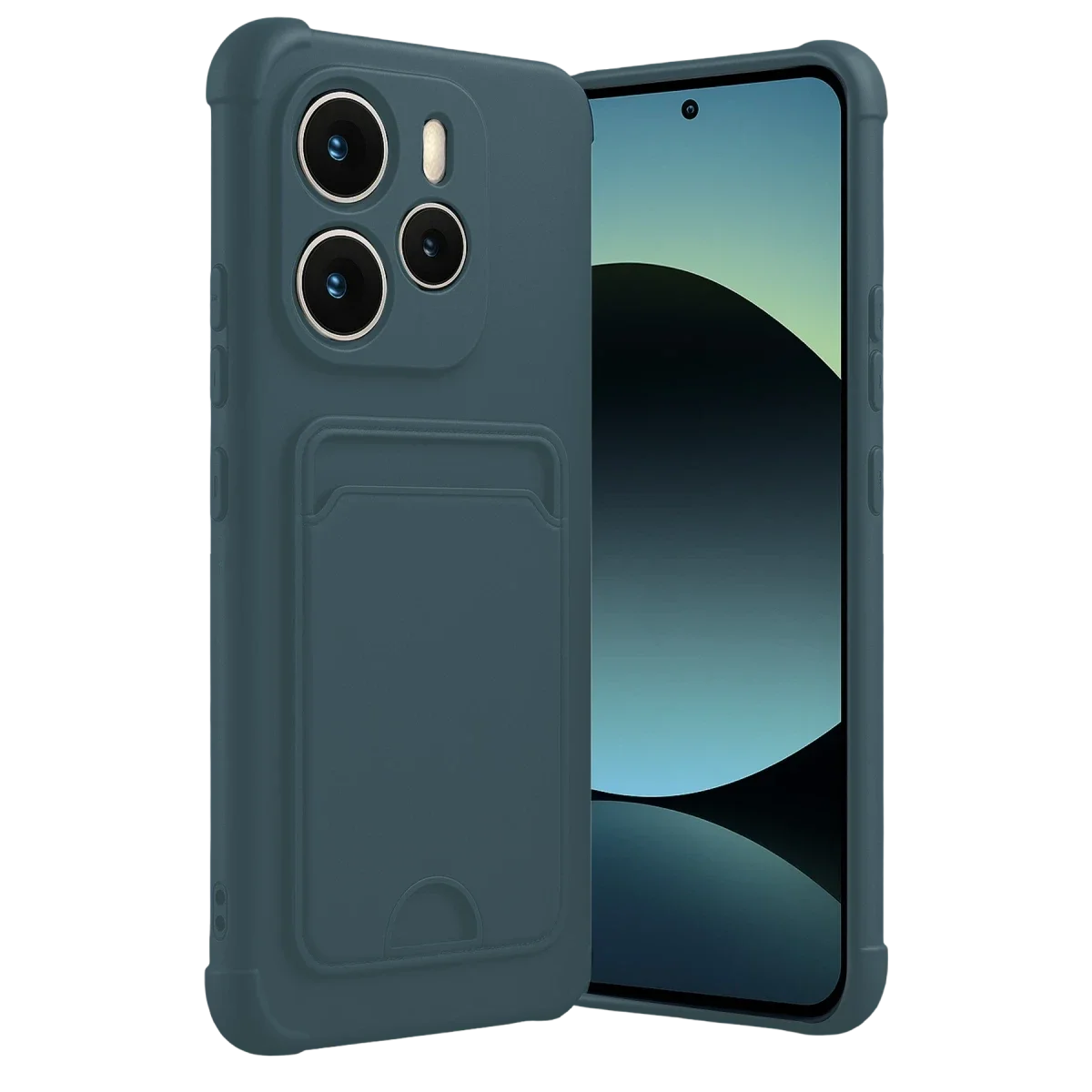 Xiaomi Redmi Note 14 4G Kelvin Kartvizitli Silikon - Koyu Yeşil