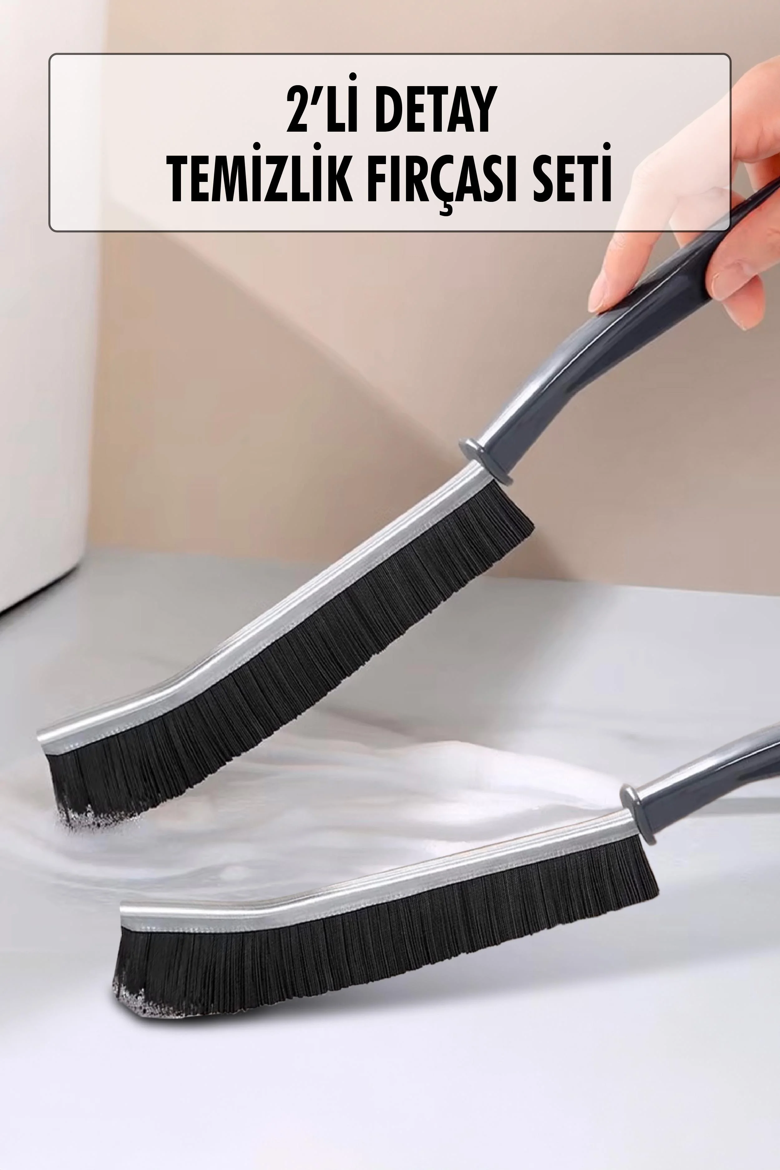 2 Li Çok Amaçlı Tezlik Fırçası & Derz Fırçası & Mutfak Banyo Tezlik Fırçası