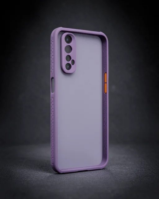 Realme 7 Kılıf Miami Şeffaf Silikon - Açık Mor