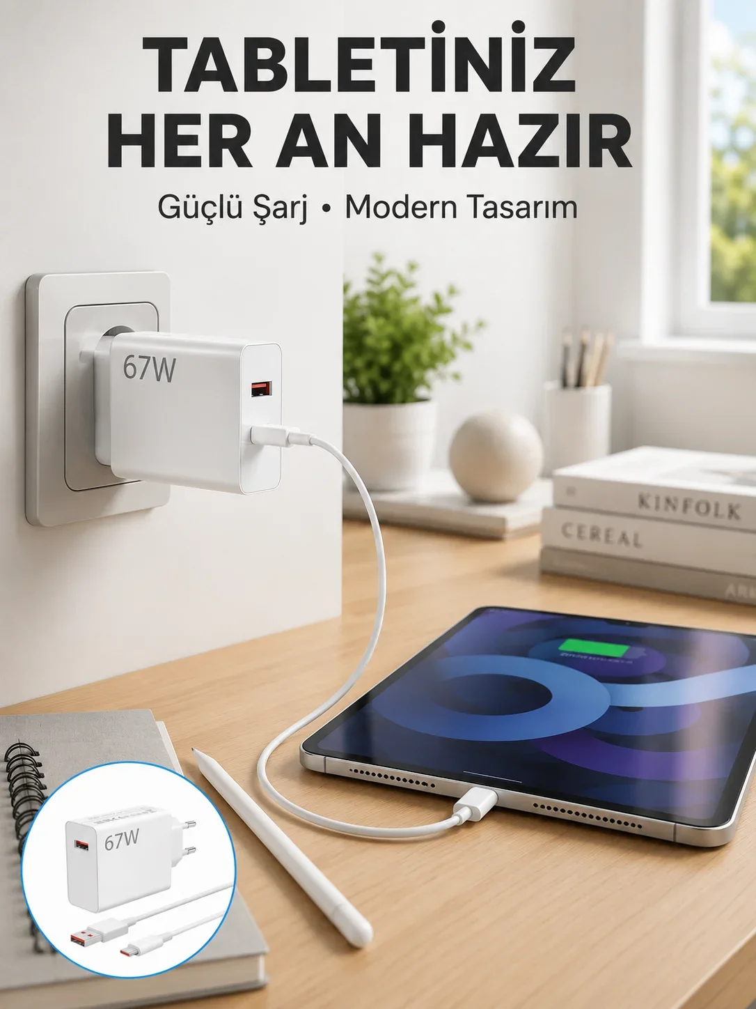 67 Watt Type C Hızlı Şarj Başlık Xiao Black Shark Uyumlu Yeni Nesil