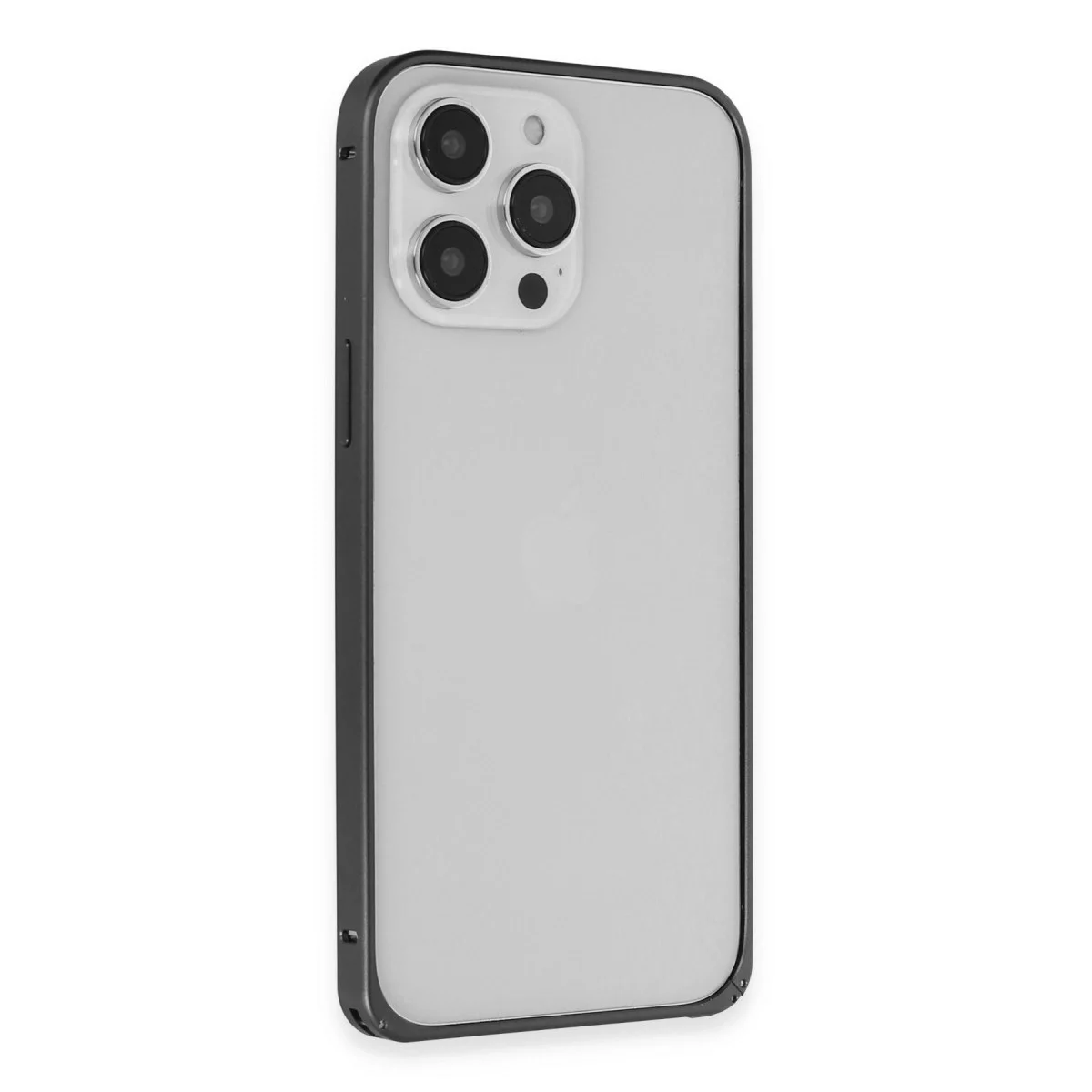 Joko Apple İphone 15 Pro Max Metal Bumper Mat Kapak - Siyah görsel 3