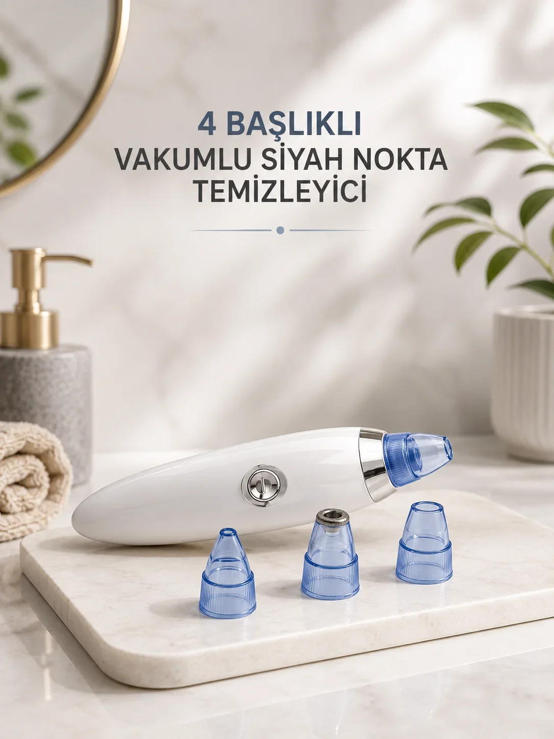 Yeni Nesil Vakumlu Pilli Siyah Nokta ve Yüz Tezleme Cihazı 4 Başlıklı
