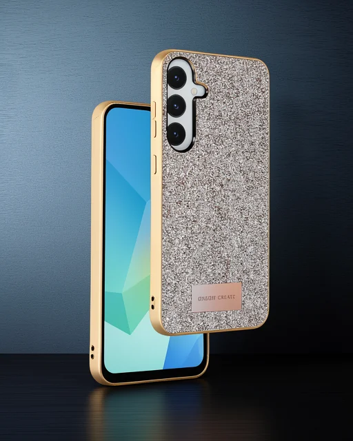 Onegif Samsung Galaxy A26 Bright Simli Kapak - Gold