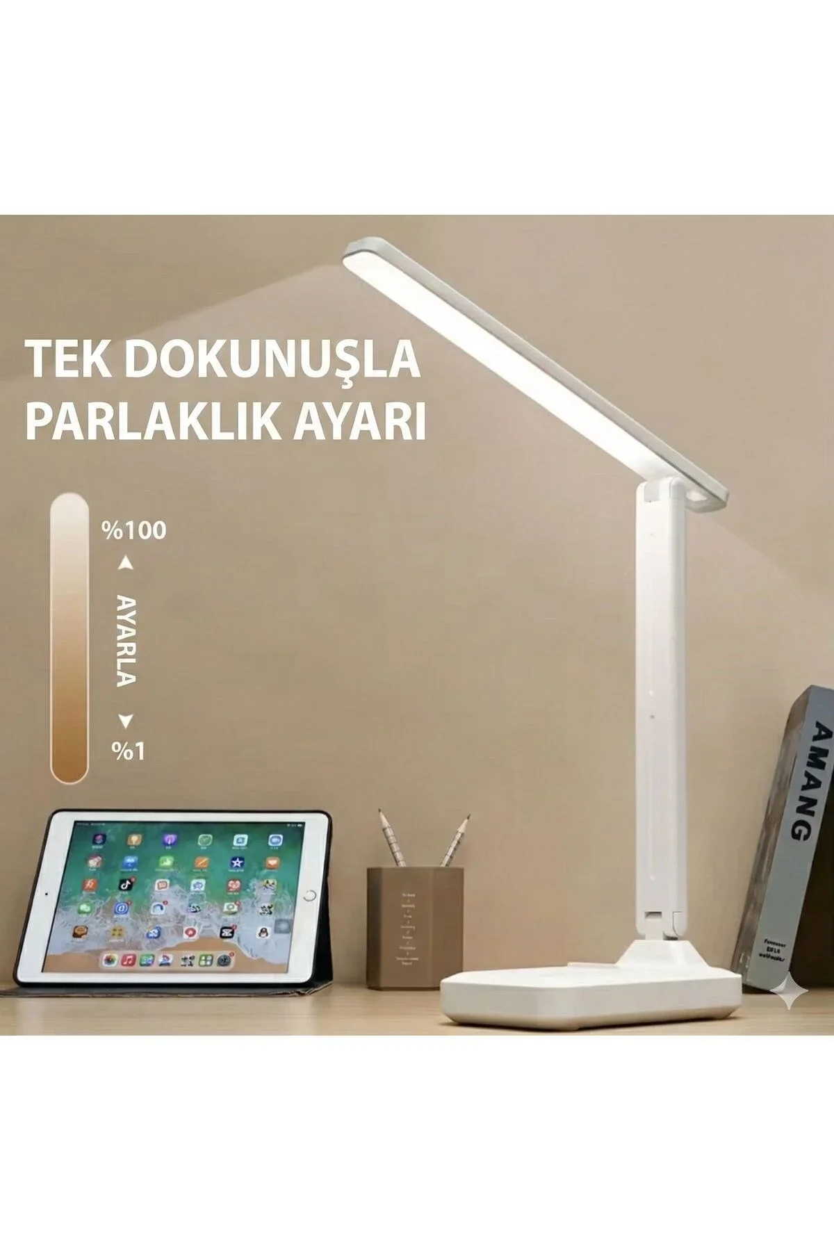 Katlanabilir Dokunmatik Kontrollü Göz Dostu Akıllı LED Masa Lambası – Enerji Tasarruflu görsel 2
