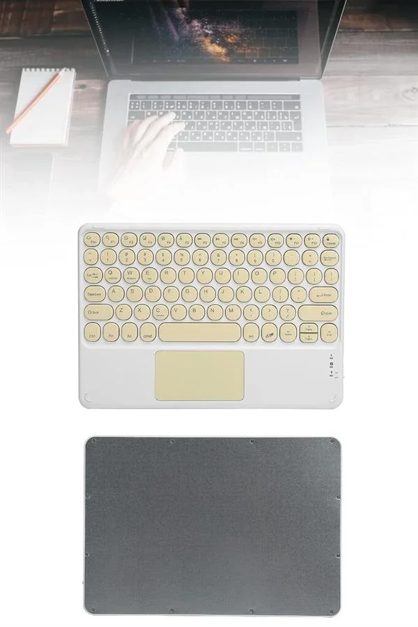 Touchpad Tüm Cihazlara Uyumlu Bluetooth Klavye Touchpad Slim Kablosuz Wifi Q Klavye görsel 3