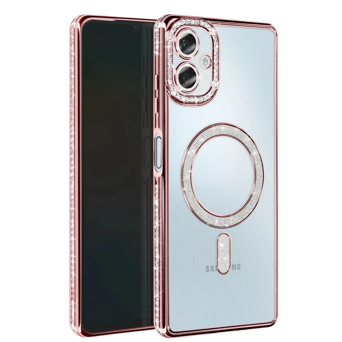 Samsung Galaxy A06 Joke Simli Magneticsafe Kılıf - Pembe