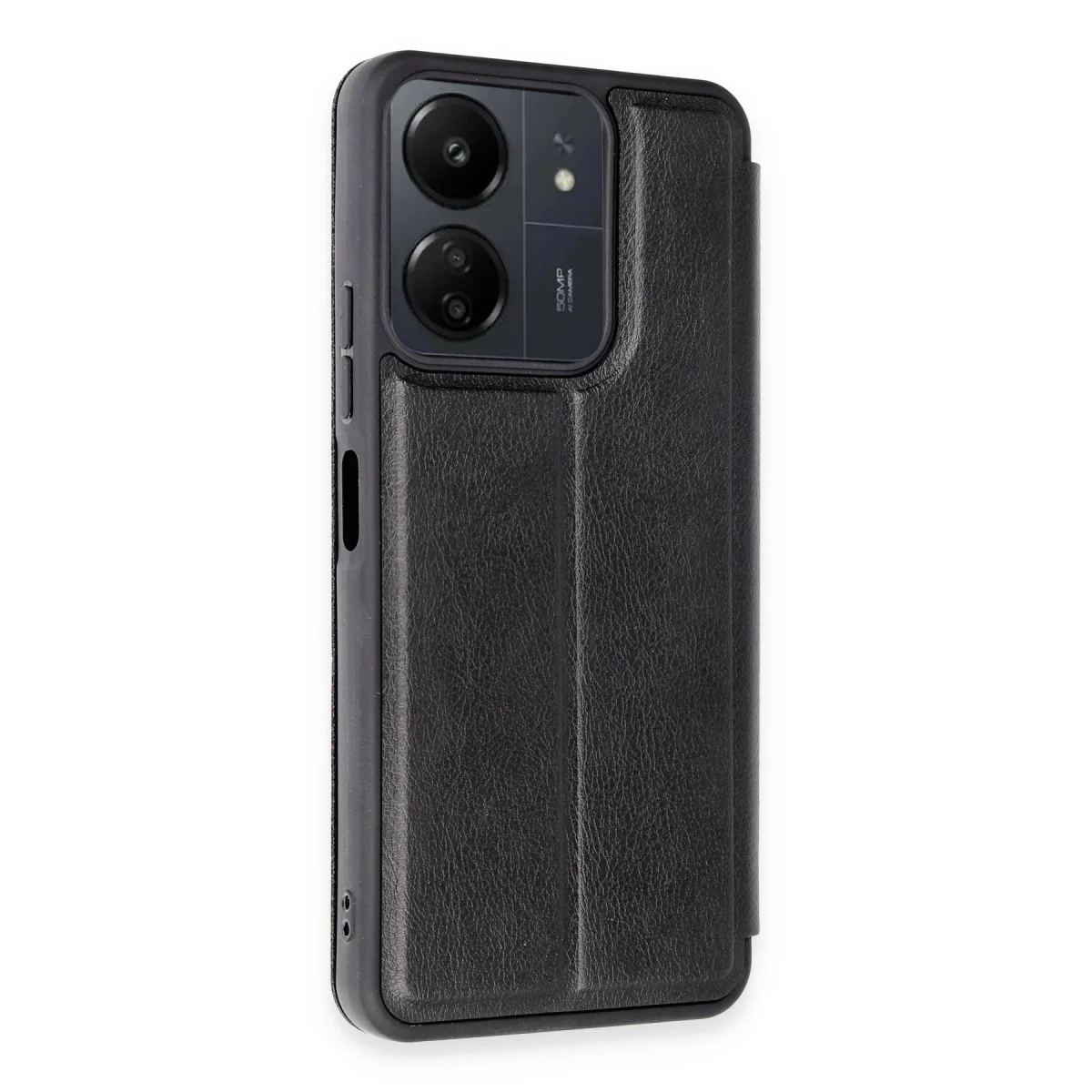 Xiaomi Redmi 13c Kılıf Flip Cover - Siyah görsel 2