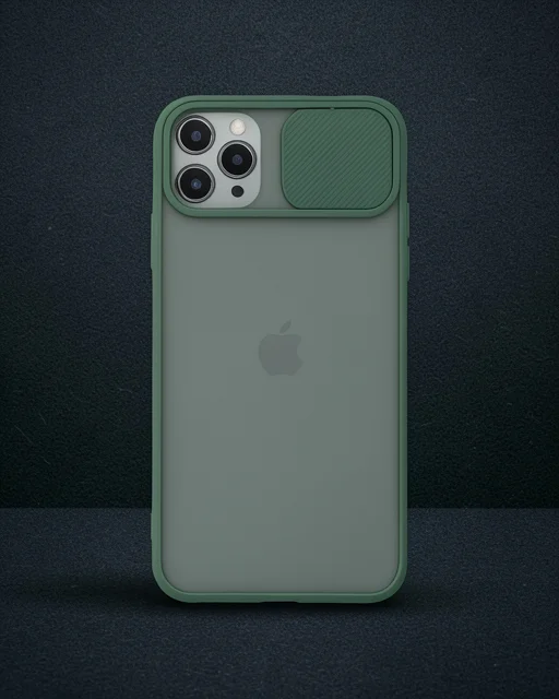 Apple İphone 11 Pro Kılıf Palm Buzlu Kamera Sürgülü Silikon - Yeşil