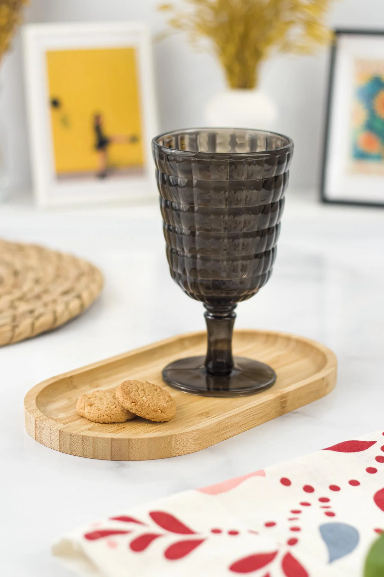 Allegra Füme 6’lı Kadeh Bardak Seti 750 ml Akrilik Malzeme - Cam Değildir Kırılmaya Dayanıklı görsel 2