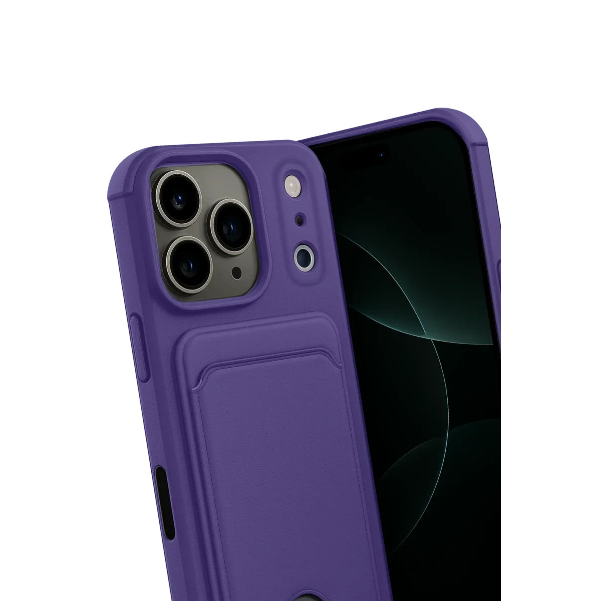 Apple iPhone 17 Pro Kelvin Kartvizitli Silikon - Derin Mor görsel 3