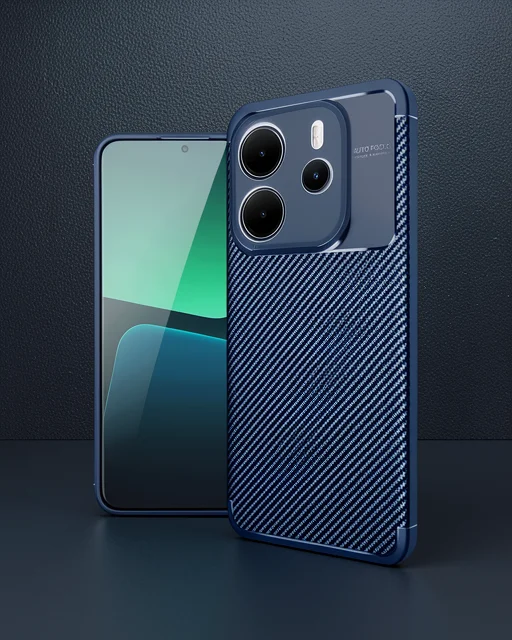 Xiaomi Redmi Note 14 4g Kılıf Auto Focus Karbon Kapak - Lacivert