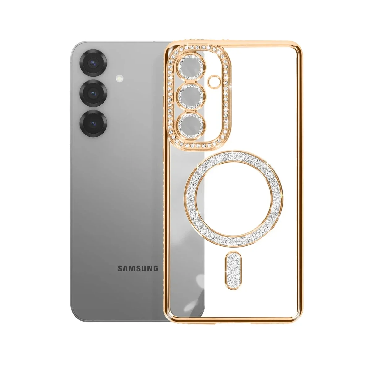 Samsung Galaxy S26 Plus Joke Simli Magneticsafe Kılıf - Gold görsel 3