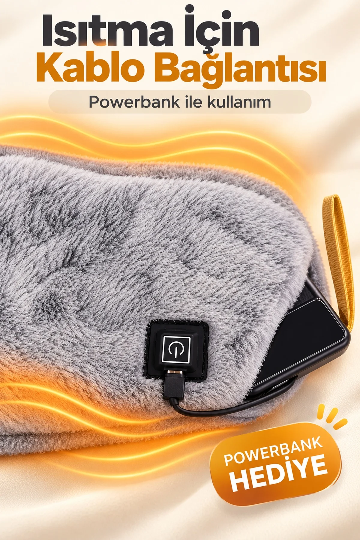 Yumuşak Pelüş Dokulu Elektrikli Bel Isıtıcı Kuşak görsel 2