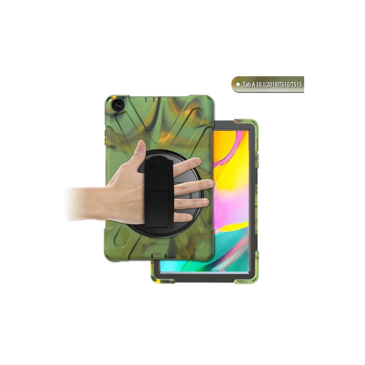 Samsung Galaxy T510 Tab A 10.1 Kılıf Amazing Tablet Kapak - Kamuflaj görsel 4