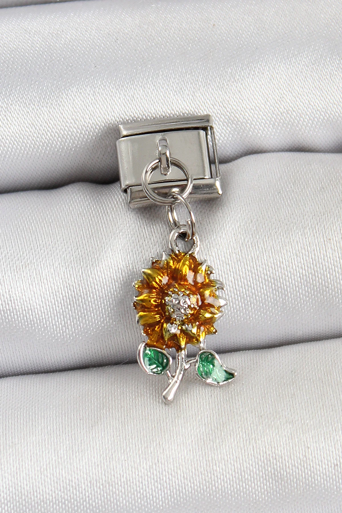 316L Çelik Sallantılı Ayçiçeği Model Gümüş Renk Nonation Charm