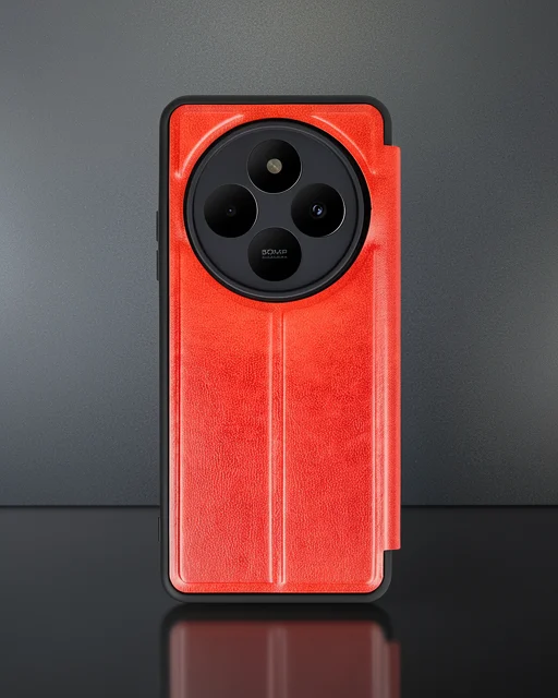 Xiaomi Redmi 14c Kılıf Flip Cover - Kırmızı