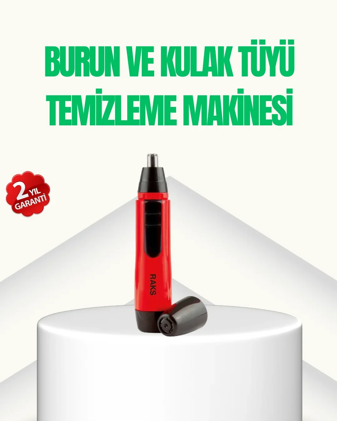 Kulak Burun Tüy Tezleme Makinası Pilli Kırmızı Ergonok