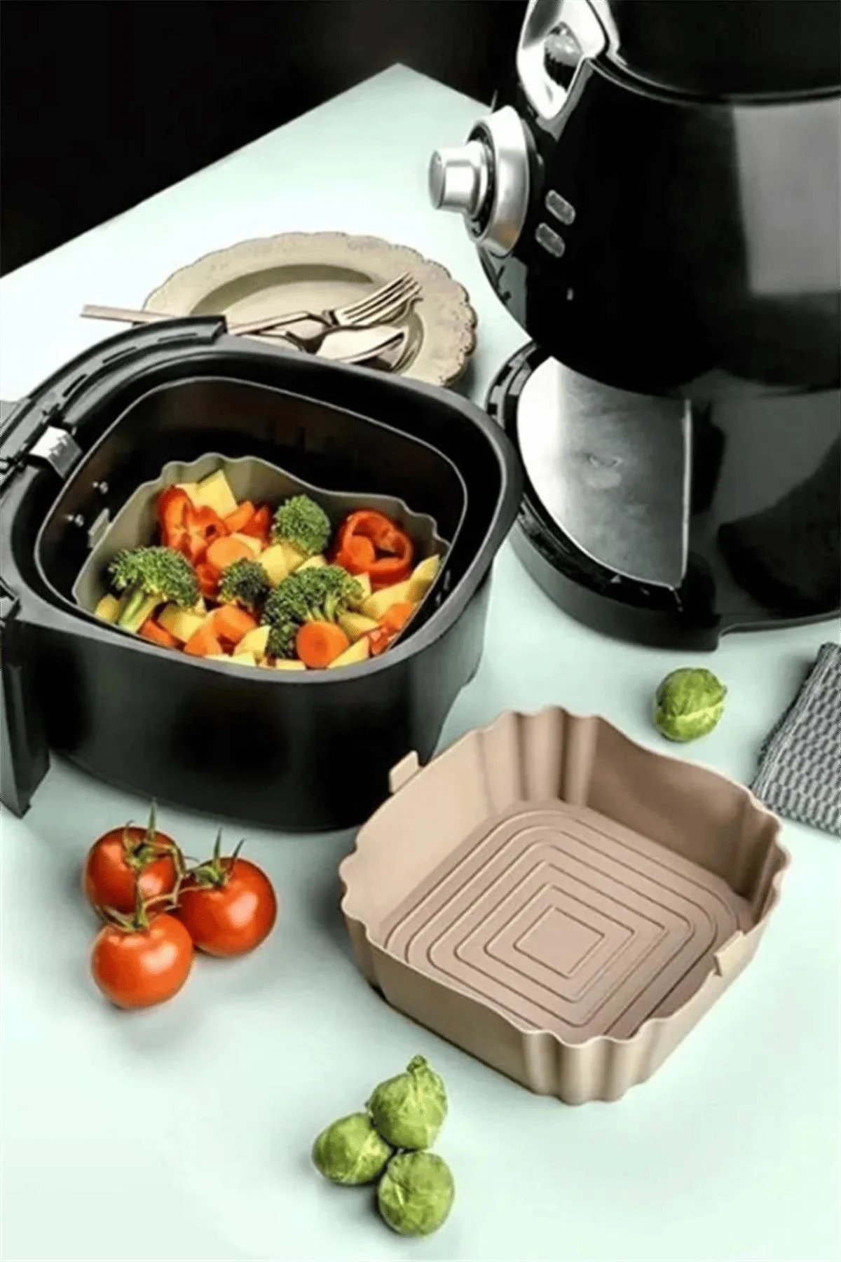 Bütün Airfryer'lere Uyumlu Vizon Silikon Pişirme Kabı görsel 2