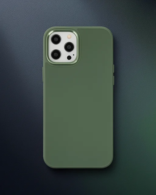 Apple İphone 12 Pro Max Kılıf Asya Deri Silikon - Koyu Yeşil