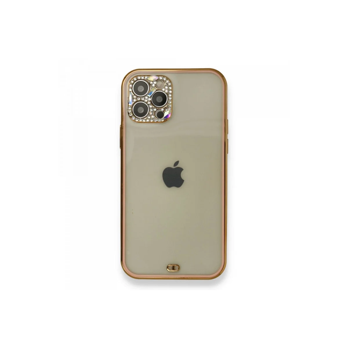 Apple İphone 12 Pro Kılıf Liva Taşlı Silikon - Pembe