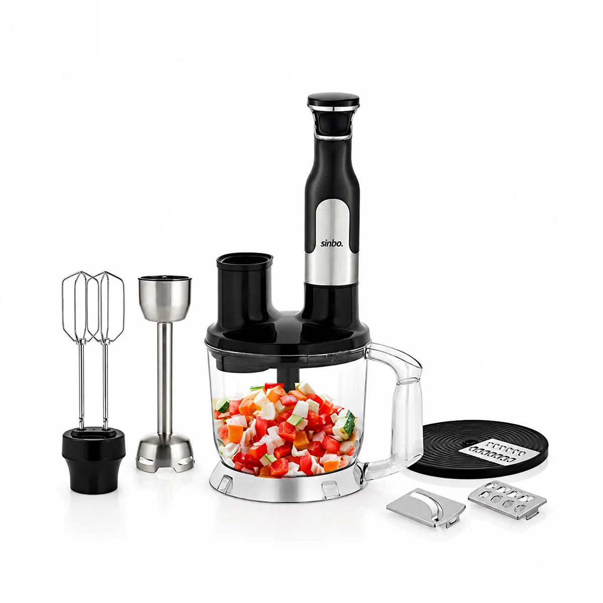 2HIZ Ayar - Paslanmaz Çelik Bıçak El Multi Blender Seti 2 Lt Hazneli SHB-7534