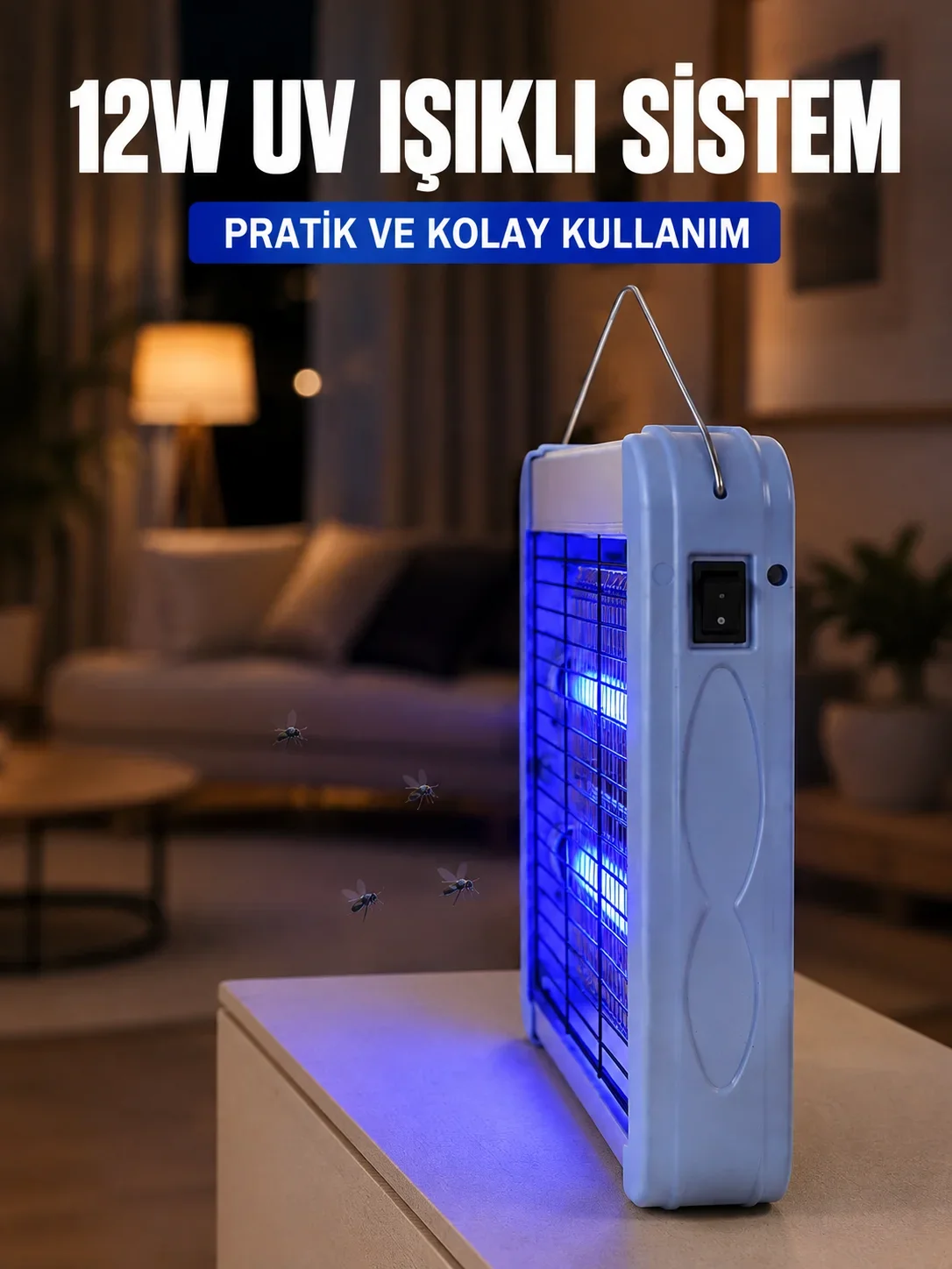 12W UV Böcek Öldürücü Lamba Elektrikli Sinek Sivrisinek Öldürücü Asılabilir