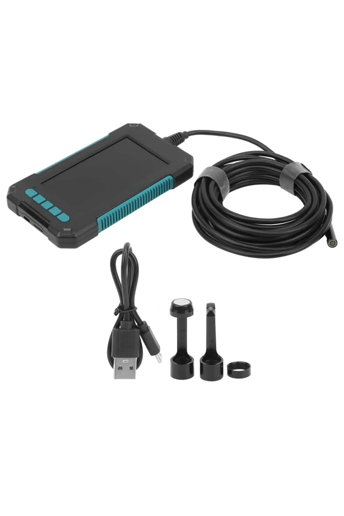 Ekranlı Çift kameralı 10 Mt Hafıza Kart Destekli Sert Kablo Yılan Endoskop Kamera 5.5 mm 4.3 ınc görsel 5