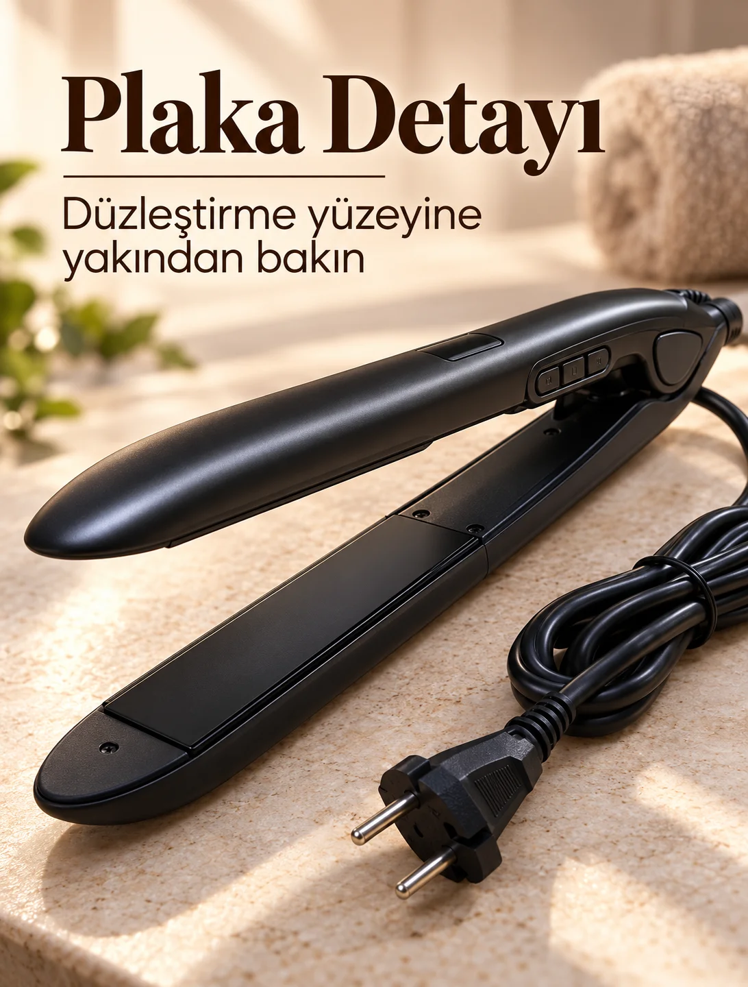 Seramik Plakalı 110–240 V LCD Ekranlı Saç Şekillendirici görsel 4