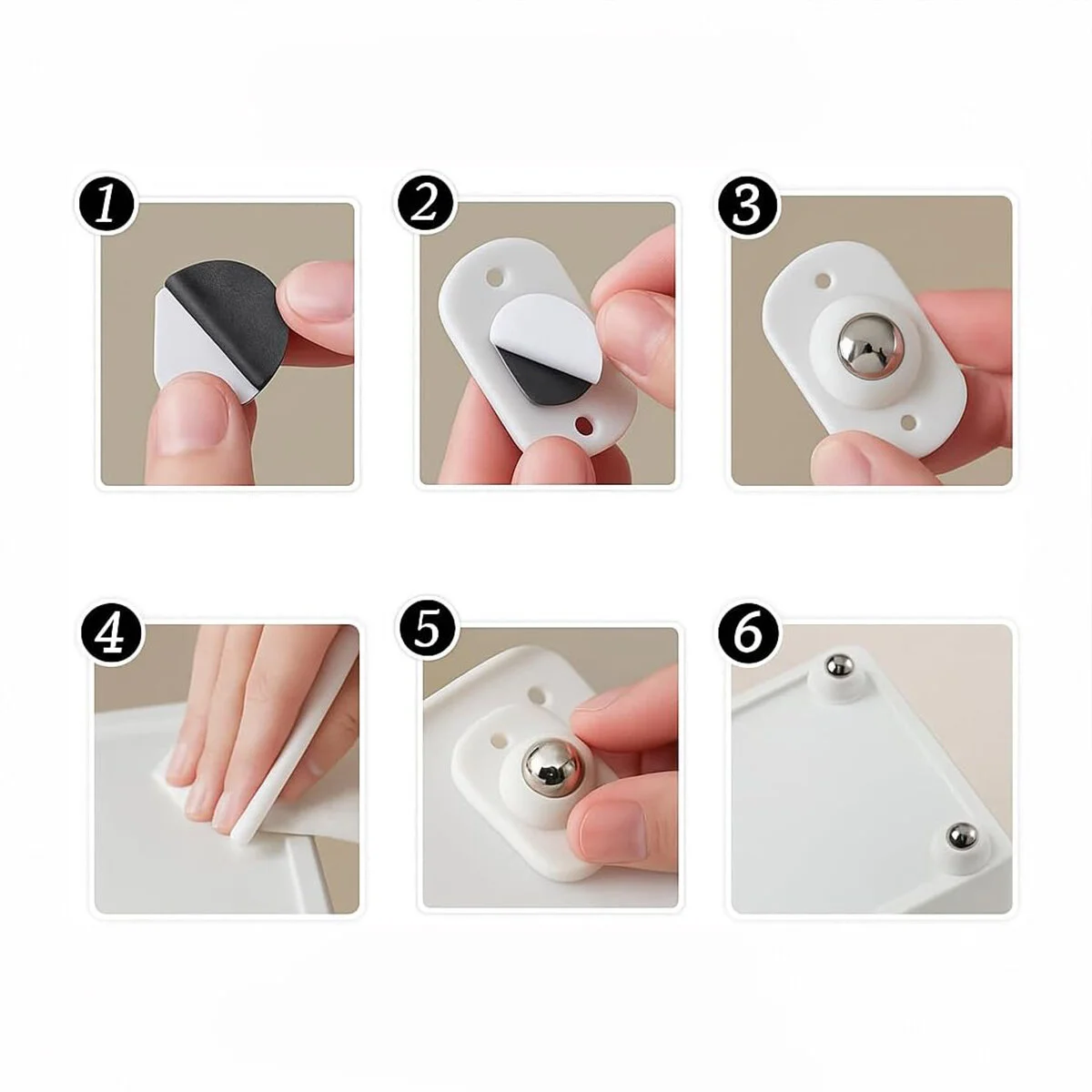 Kartelalı 4PCS Tek Bilya Tekerlekli Mobilya Eşya Taşıma Aparatı 360° 8KG Taşıma Kapasite görsel 3