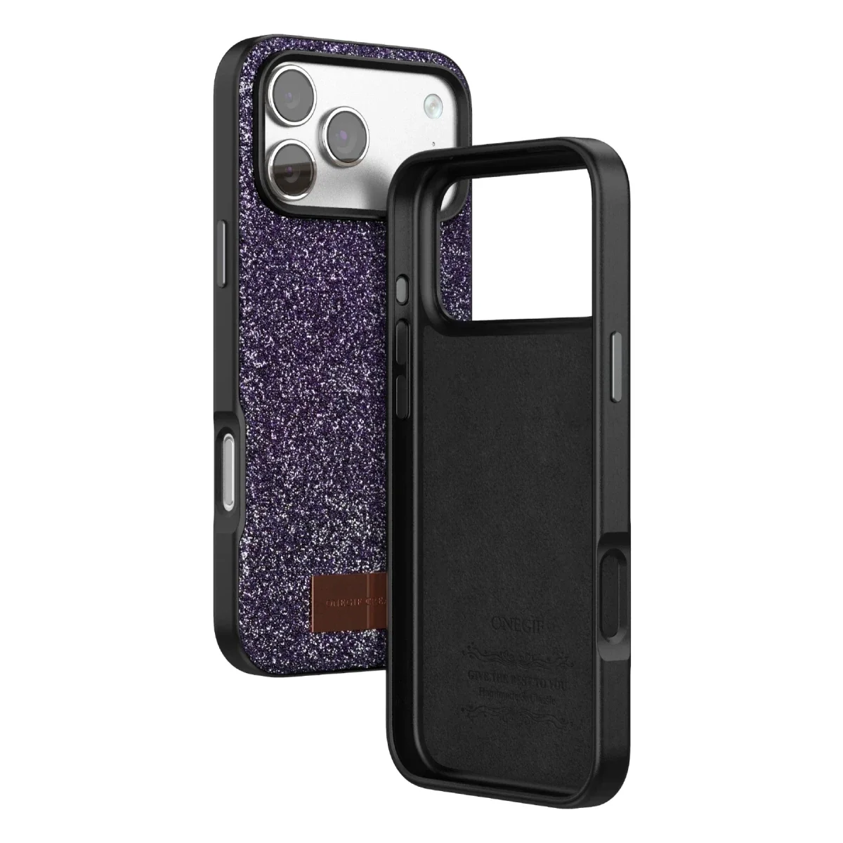 Onegif Apple iPhone 17 Pro Bright Simli Kapak - Derin Mor görsel 3