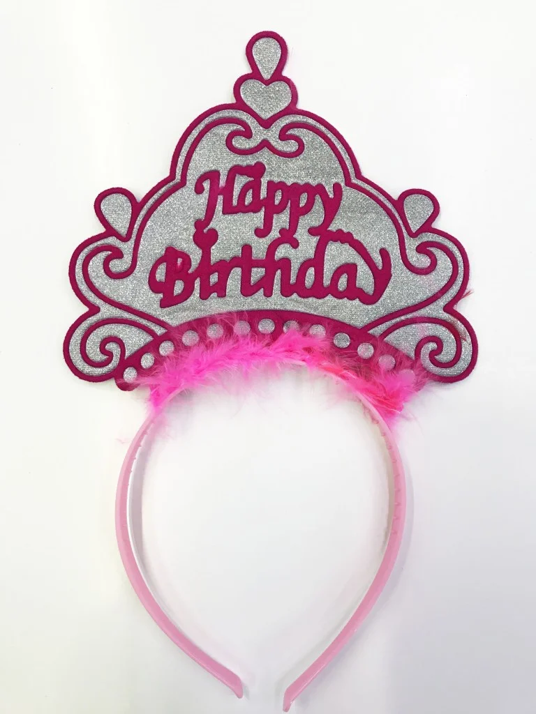 Happy Birthday Yazılı Neon Renk Taç 12 Adet görsel 5
