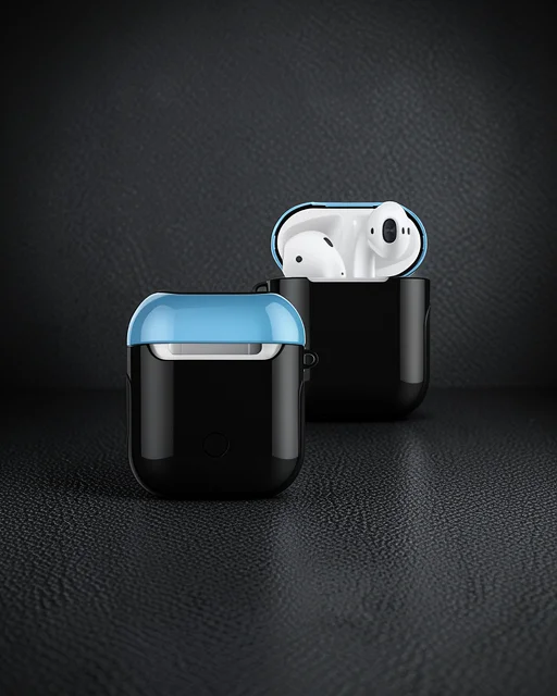 Apple Airpods 2 (2.nesil) 3in1 Kılıf - Siyah-mavi