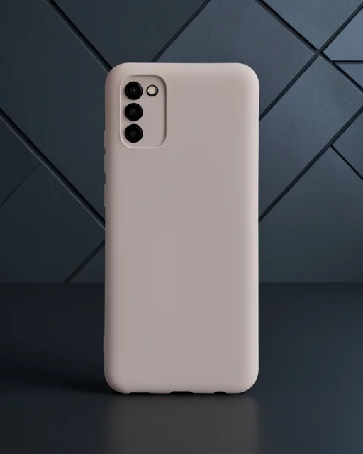 Samsung Galaxy A03s Kılıf Nano İçi Kadife Silikon - Pudra