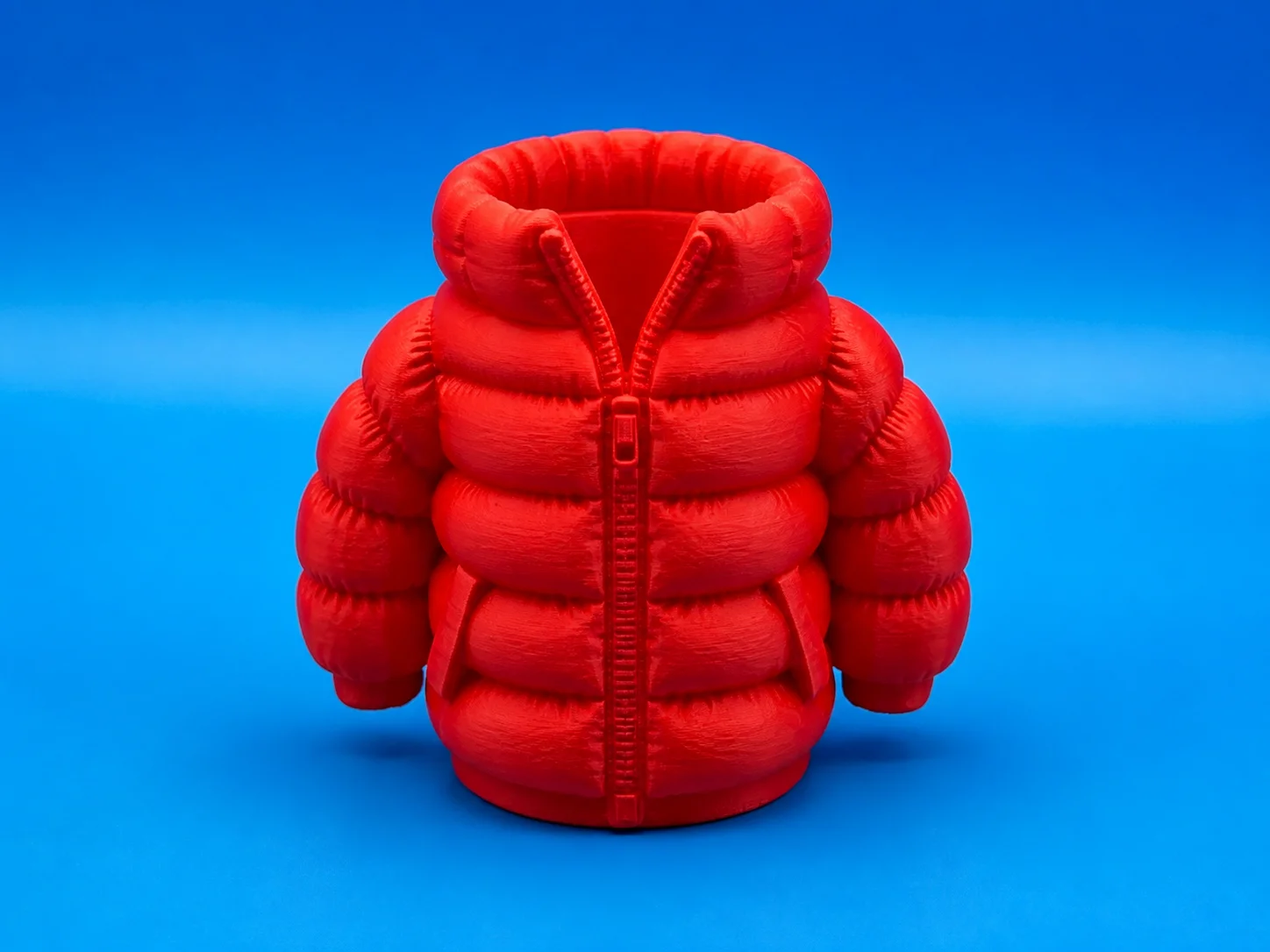 3D Baskı Şişme Mont Kalemlik - Masaüstü Organizer-Kırmızı