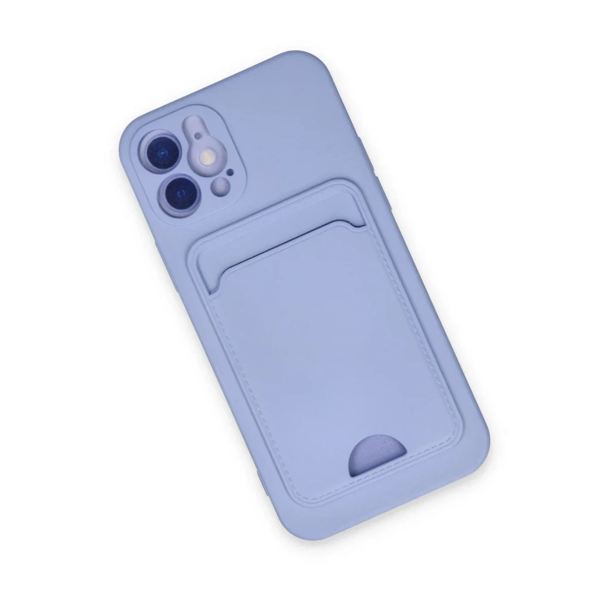 Apple iPhone 12 Kılıf Kelvin Kartvizitli Silikon - Lila görsel 3