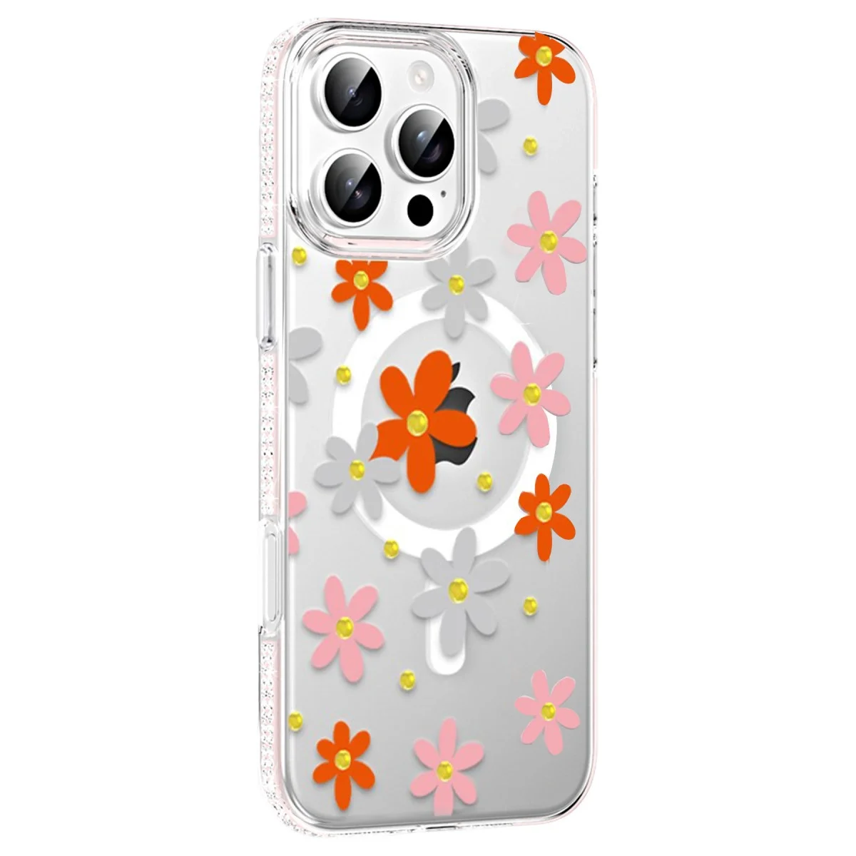 Joko Apple İphone 16 Pro Max Floral Magsafe Kapak - Turuncu