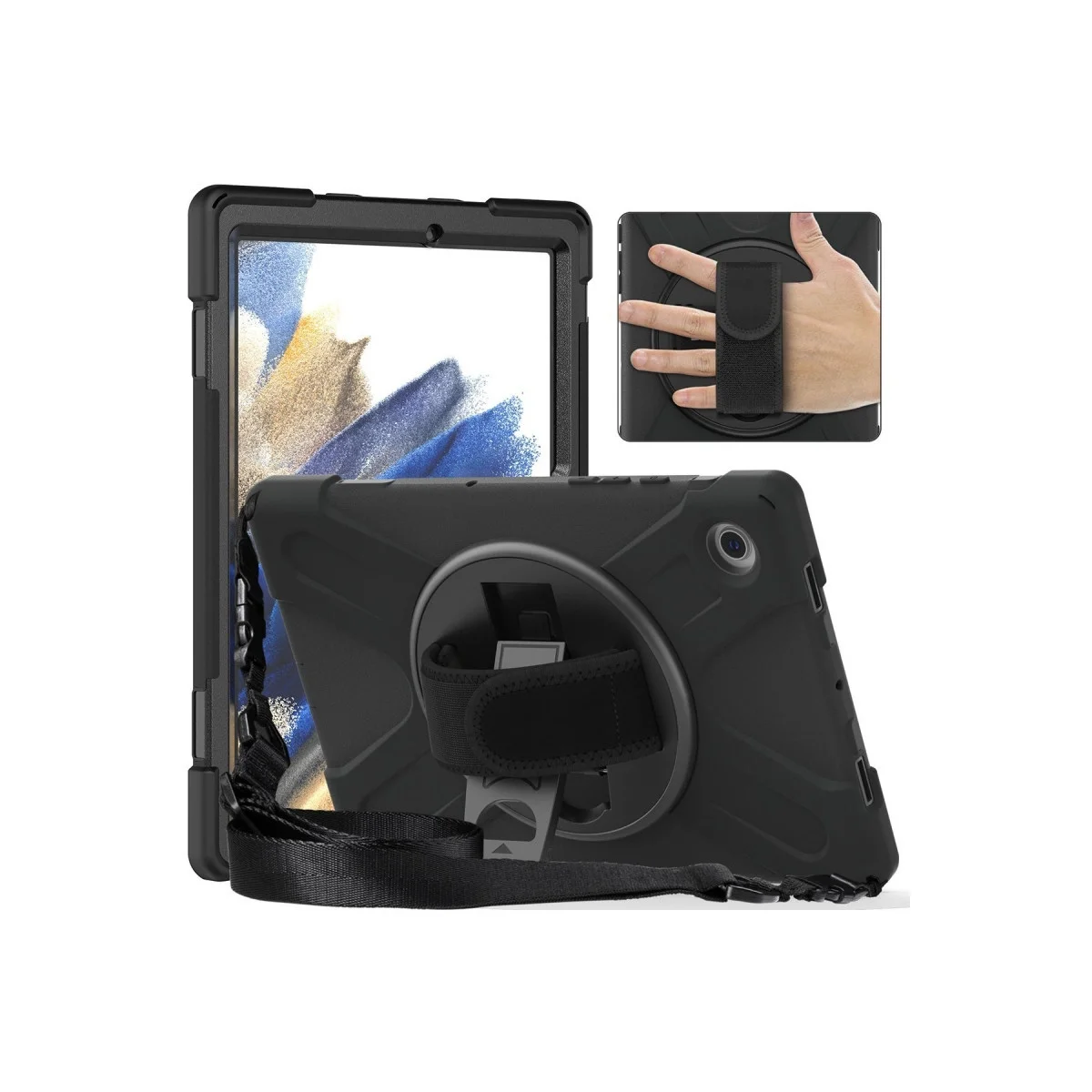 Samsung Galaxy Tab A9 Kılıf Amazing Tablet Kapak - Siyah görsel 4